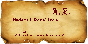 Madacsi Rozalinda névjegykártya
